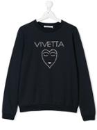 Vivetta Kids Teen Embellished T-shirt - Blue
