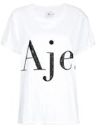 Aje Sequin Embellished Logo T-shirt - White
