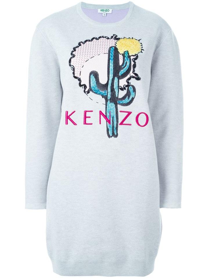 Kenzo 'cactus' Sweatshirt Dress, Women's, Size: Medium, Grey, Cotton