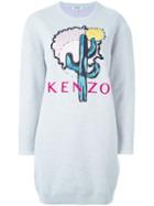 Kenzo 'cactus' Sweatshirt Dress, Women's, Size: Medium, Grey, Cotton