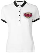 Red Valentino Rose Heart Polo Shirt - White