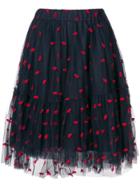 P.a.r.o.s.h. Embroidered Lip Full Skirt - Blue