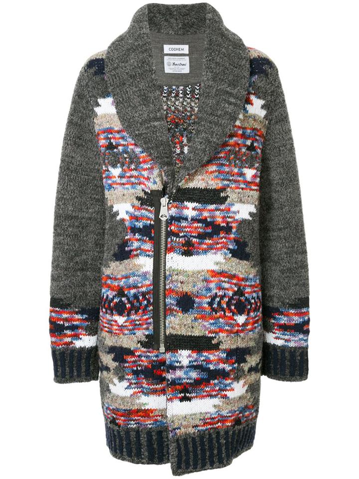 Coohem Native Contrast Cardi-coat - Grey