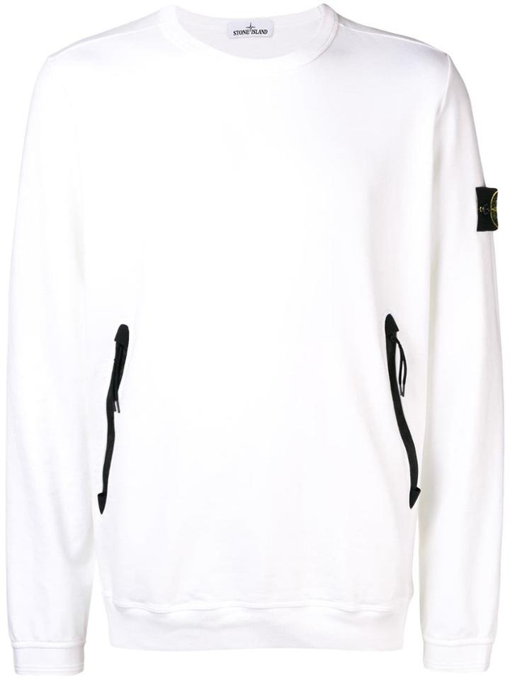 Stone Island Side Zip Sweatshirt - White