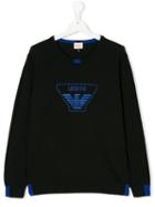 Armani Junior - Teen Logo Sweatshirt - Kids - Cotton/wool - 14 Yrs, Black
