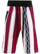 Laneus Knitted Panel Style Shorts - White