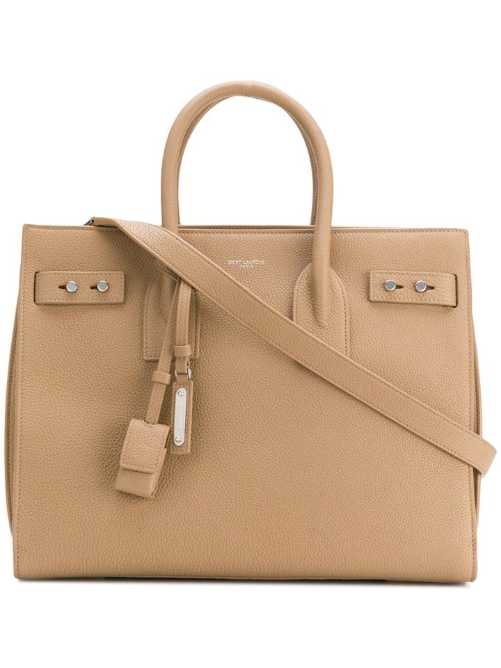 Saint Laurent Sac Du Jour Tote - Nude & Neutrals