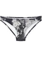 Malia Mills Dots Print Classic Bikini Bottom, Women's, Size: 8, Black, Polyamide/spandex/elastane
