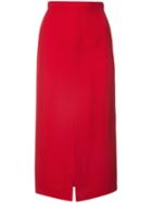 Tome - Midi Pencil Skirt - Women - Acetate/viscose - 10, Red, Acetate/viscose