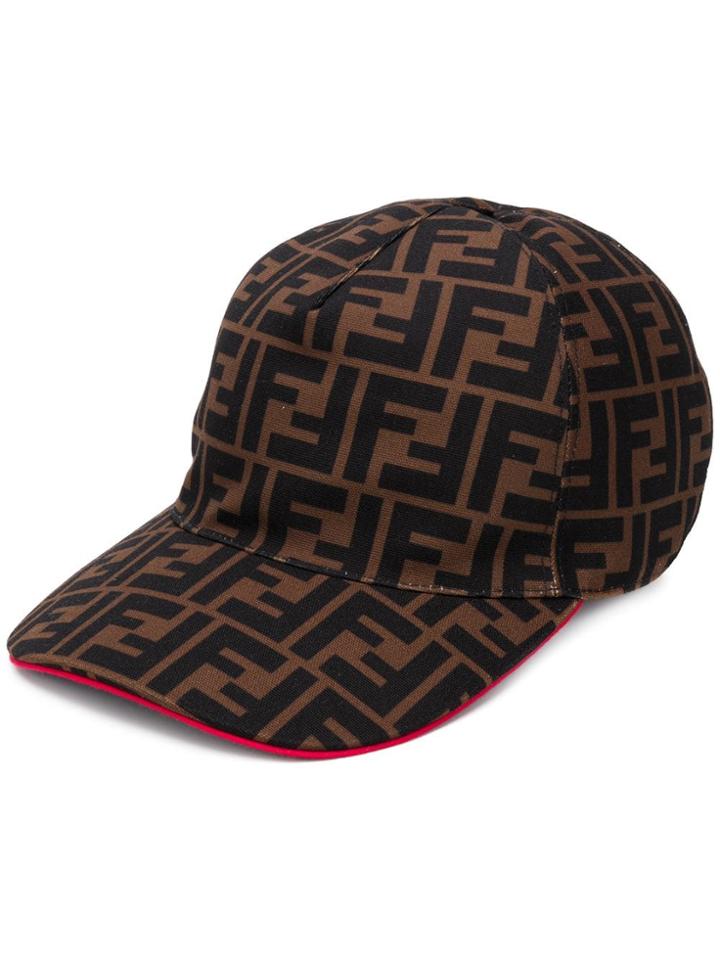 Fendi Logo Hat - Brown