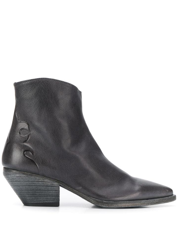 Officine Creative Embossed Detail Ankle Boots - Grey