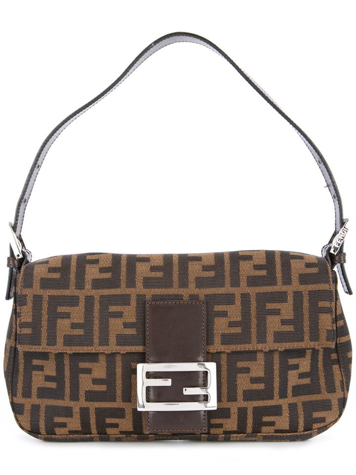 Fendi Vintage Mamma Baguette Zucca Shoulder Bag - Brown