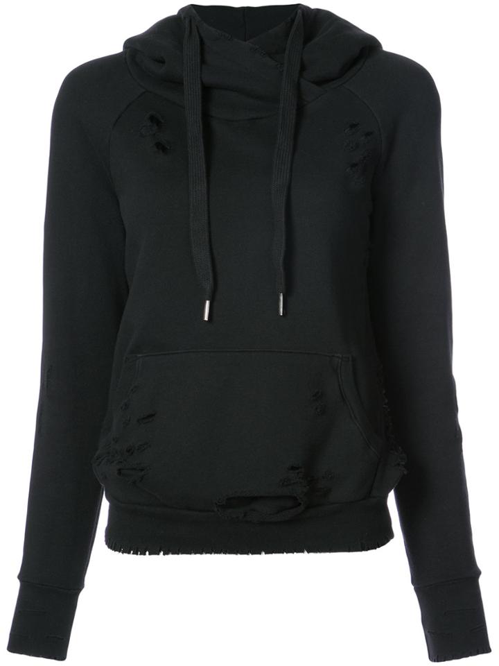 Nsf Distressed Hoodie - Black