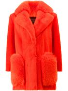 Blancha Oversized Fur Coat - Yellow & Orange