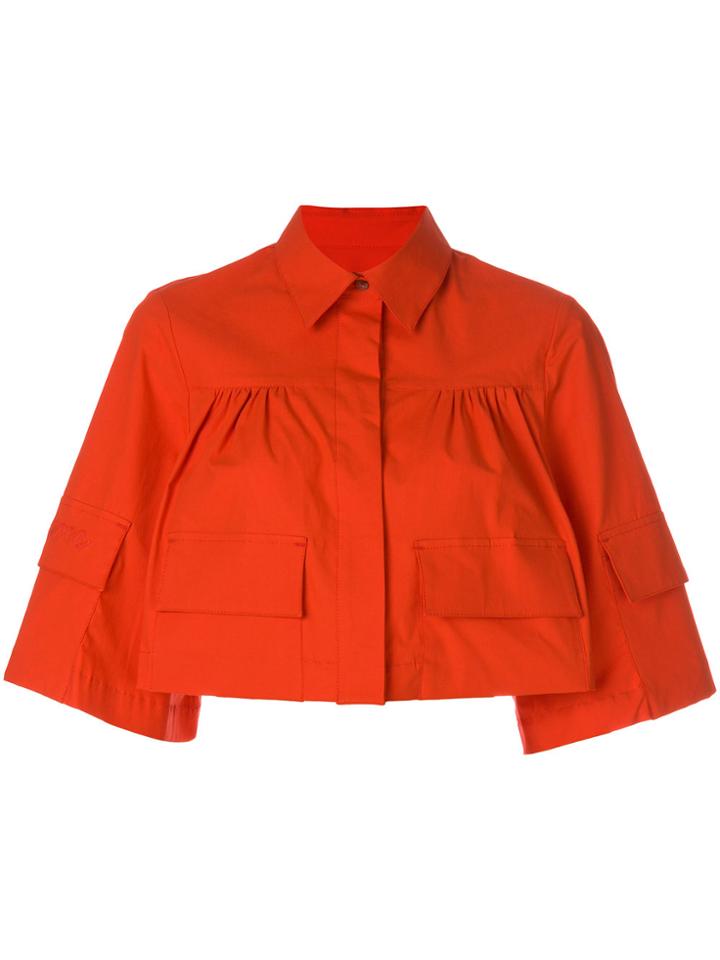 Msgm Cropped Boxy Shirt - Red