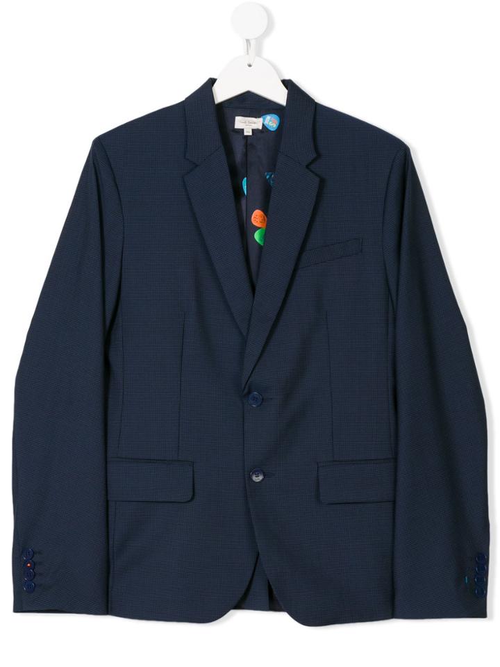 Paul Smith Junior Teen Notched Lapel Blazer - Blue