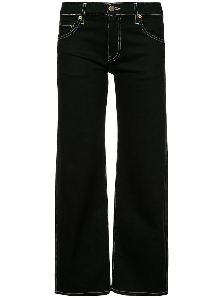 Khaite Flared Cropped Jeans - Black