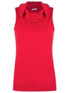 Lygia & Nanny Cowl Neck Blouse, Women's, Size: 44, Red, Cotton
