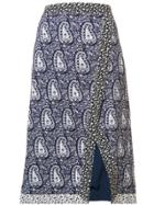 Altuzarra Paisley Slit Pencil Skirt - Blue