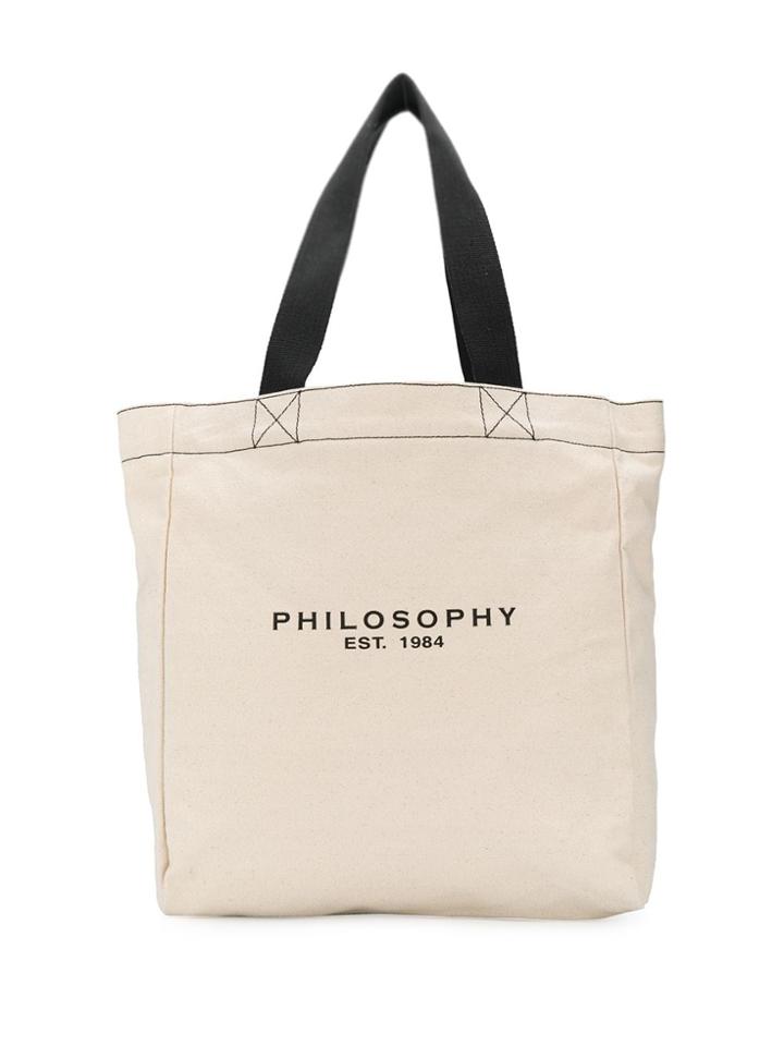 Philosophy Di Lorenzo Serafini Logo Print Tote - White