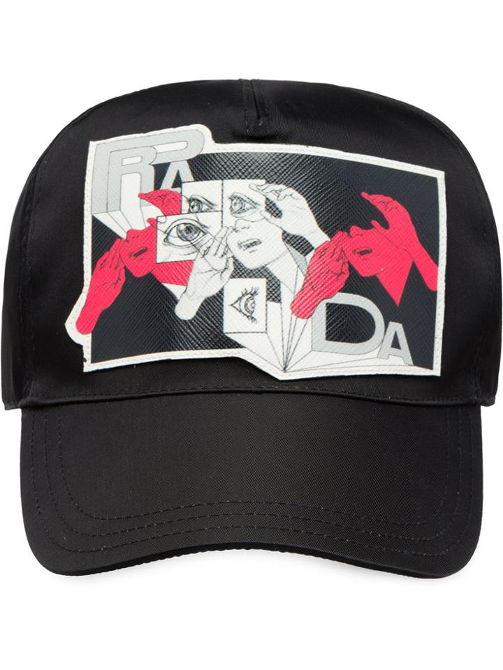 Prada Printed Baseball Cap - Black