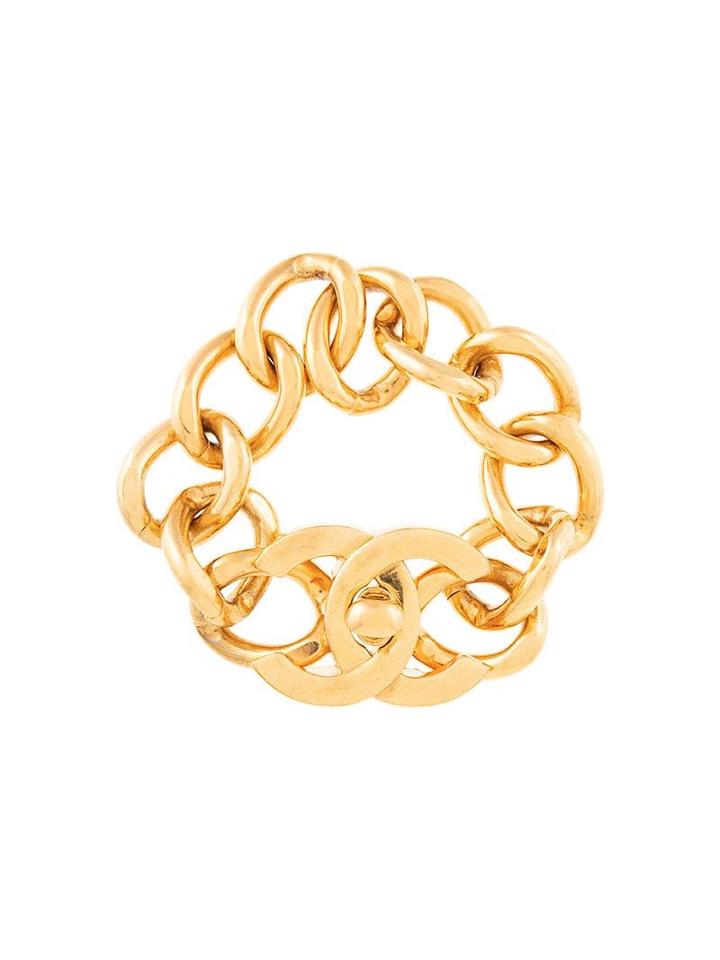 Chanel Pre-owned Cc Turnlock Chain Bracelet - Gold