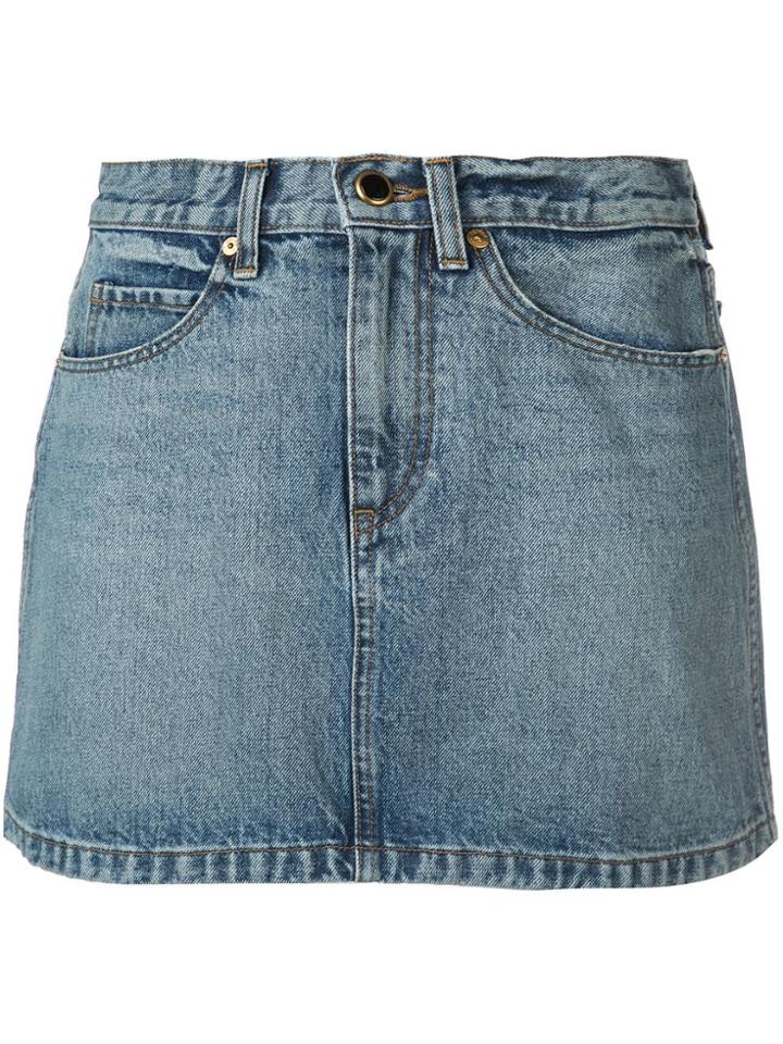Khaite The Dolly Denim Mini Skirt - Blue