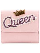 Dolce & Gabbana French Flap Wallet With Queen Appliqué - Pink & Purple