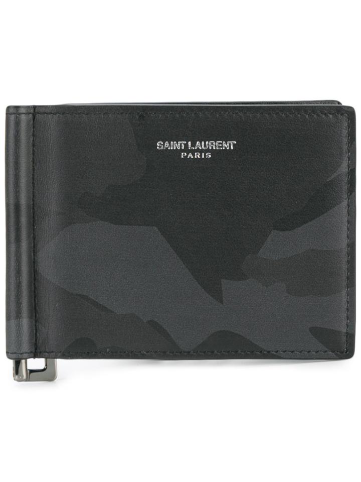 Saint Laurent Camo-print Wallet - Black
