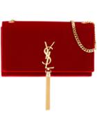 Saint Laurent Velvet 'monogram' Shoulder Bag