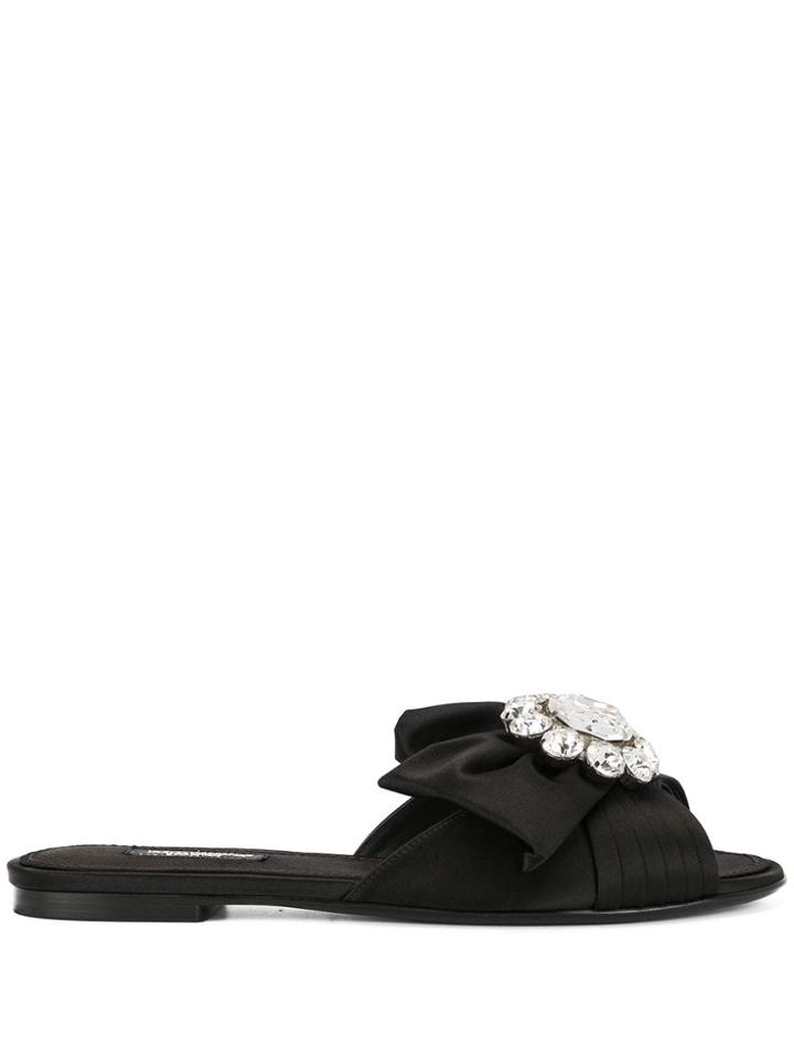 Dolce & Gabbana Bianca Slides - Black