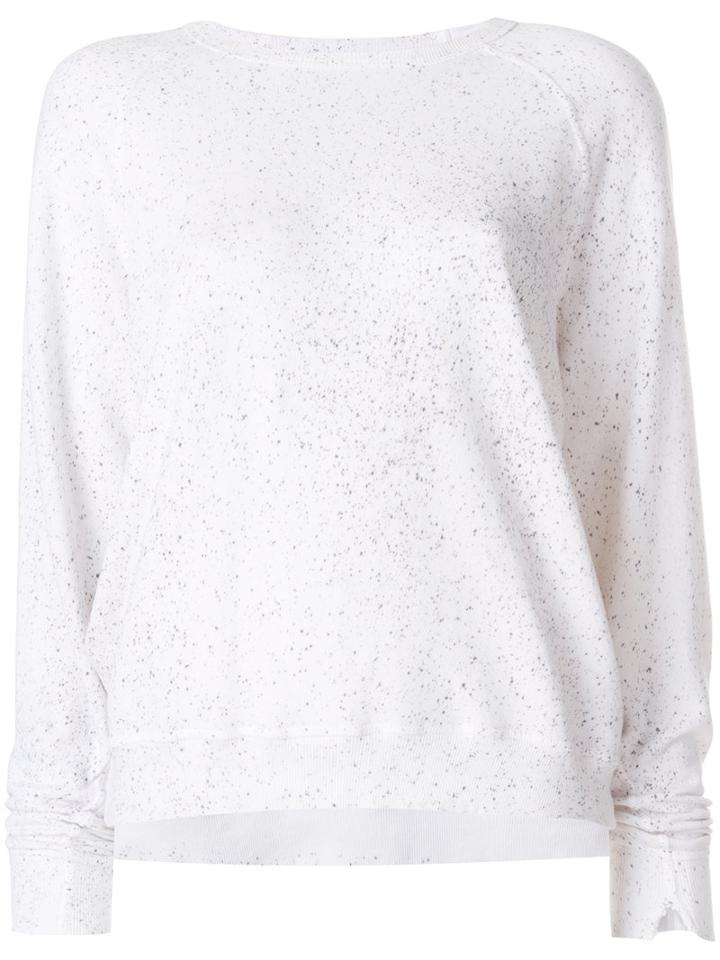 The Great - Flocked Sweatshirt - Women - Cotton - Xs, White, Cotton