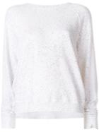The Great - Flocked Sweatshirt - Women - Cotton - Xs, White, Cotton