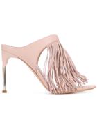 Alexander Mcqueen Fringed Mules - Pink