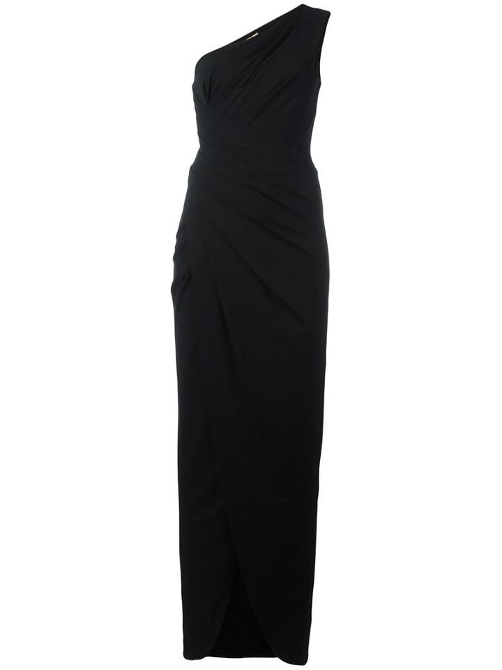 One Shoulder Evening Dress, Women's, Size: 10, Black, Rayon/spandex/elastane/acetate/cupro, Michael Kors