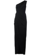 One Shoulder Evening Dress, Women's, Size: 10, Black, Rayon/spandex/elastane/acetate/cupro, Michael Kors