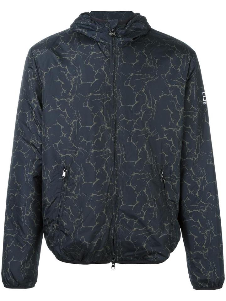 Ea7 Emporio Armani Hooded Jacket, Men's, Size: Large, Black, Polyester/polyamide