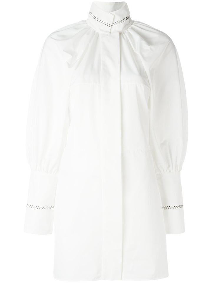 Ellery Mini Shirt Dress, Women's, Size: 6, White, Polyester