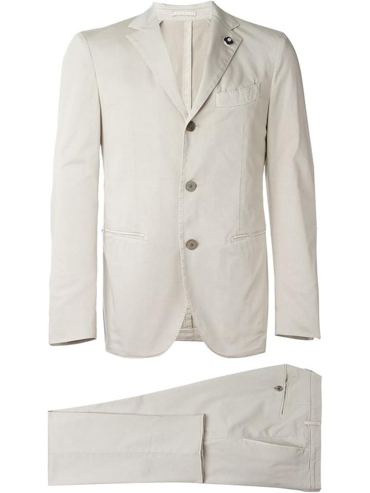Lardini Two-piece Suit, Men's, Size: 50, Nude/neutrals, Cotton/spandex/elastane/polyester