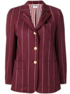 Thom Browne Sb Sack Jacket In Shadow Stripe Wool Flannel - Red