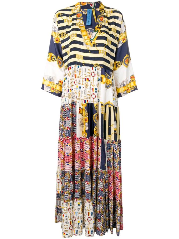 Rianna + Nina Multi-pattern Dress - Blue