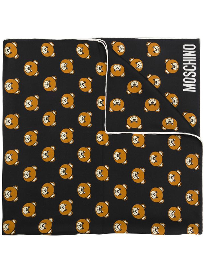 Moschino Teddy Bear Motif Scarf - Black