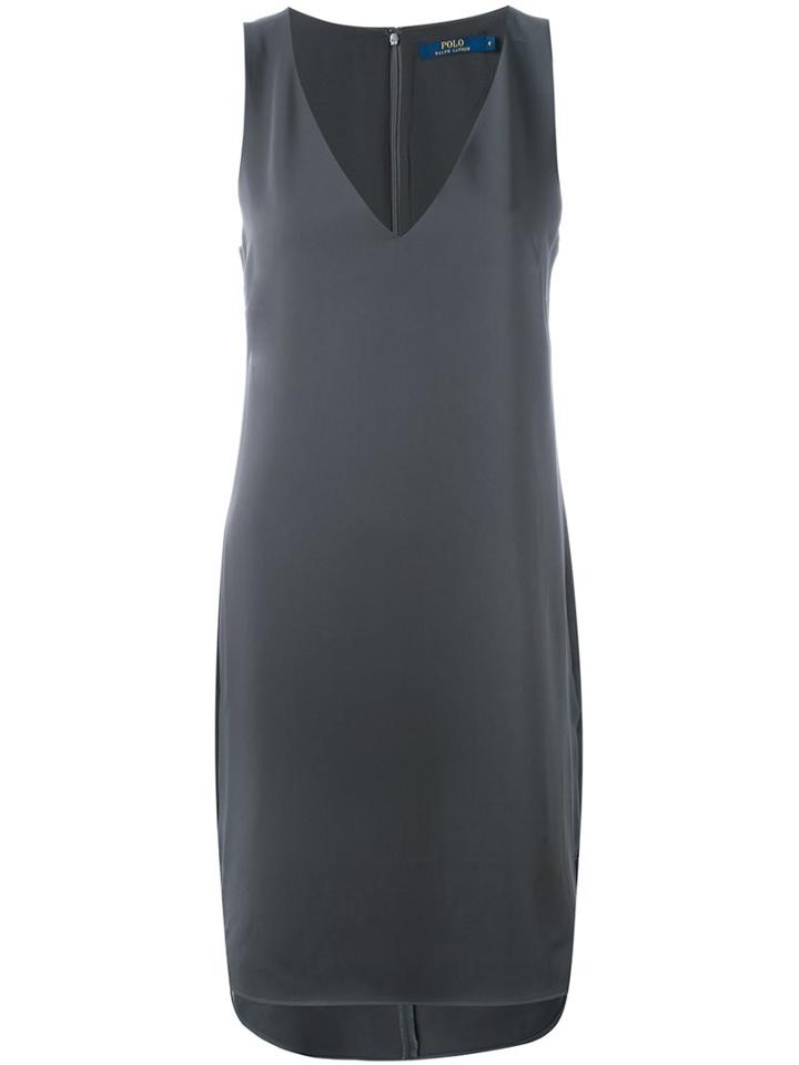 Polo Ralph Lauren V-neck Shift Dress, Women's, Size: 4, Grey, Polyester