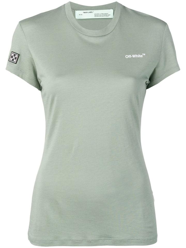 Off-white Slim-fit Logo T-shirt - Green
