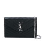 Saint Laurent 'monogram' Crossbody Bag, Women's, Black, Calf Leather/leather/metal (other)