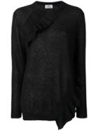 Prada Ruffle Detail Sweater - Black