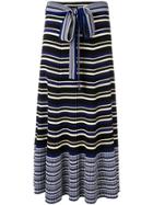 3.1 Phillip Lim Stripe Rib-knit Skirt - Blue