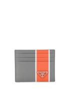 Prada Stripe Colour-block Cardholder - Grey