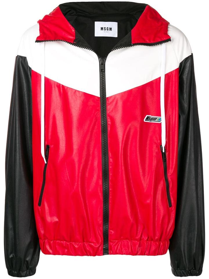 Msgm Colour Block Sports Jacket - Black
