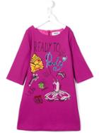 Moschino Kids Party Print A-line Dress, Girl's, Size: 10 Yrs, Pink/purple